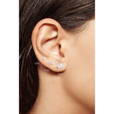 Diamond Earrings 0.8 CTW Studs G-H/S1 In 18K White Gold - SCREW